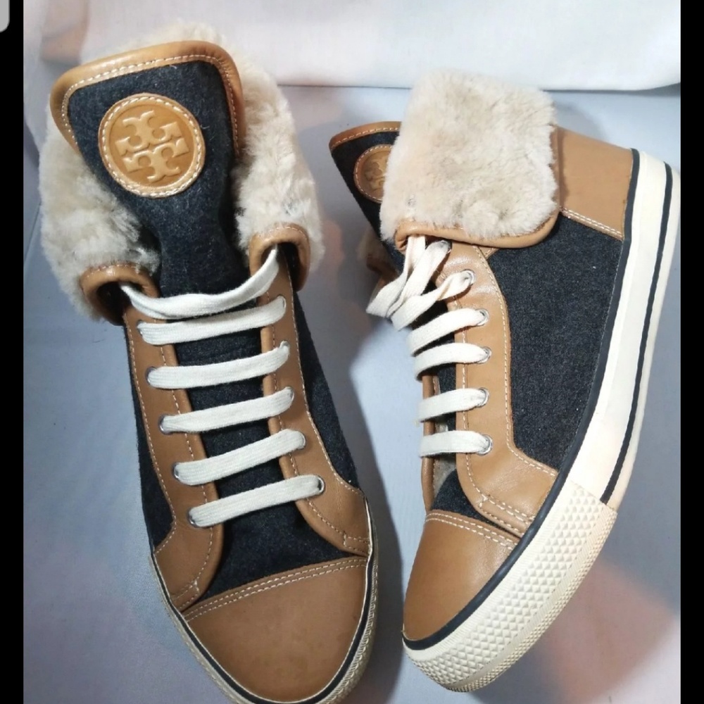 Tory Burch Shearling Hightop Sneaker